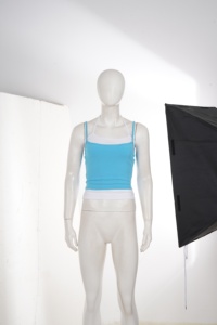 Women's Halter Neck <b>Cropped</b> Camisole <b>Blue</b> and White Colorblock Summer Sleeveless layered Tank <b>Top</b> Lightweight Casual Street Wear - Product Image 6