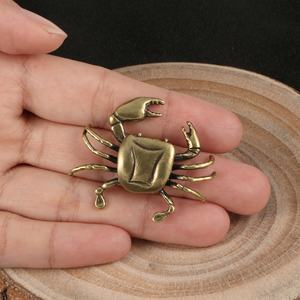 Artigianato in metallo antico che gioca a granchio in ottone ornamenti per la decorazione della vita marina - Product Image 2