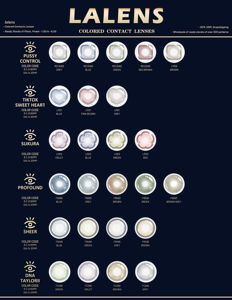 Lalens - Lentes de Contacto de Color <span class=keywords><strong>Mensuales</strong></span> Desechables al por Mayor, Lentes de Contacto de Color para Miopía con Graduación de -1.00 a -8.00 - Product Image 6