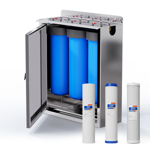 Sistema de Filtración de Agua de 3 Etapas para Toda la <span class=keywords><strong>Casa</strong></span> <span class=keywords><strong>Baina</strong></span>, Gabinete de Acero Inoxidable 304 con Protección UV y Manómetros Triples - Product Image 6