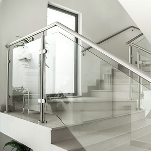 ราวบันไดกระจกแบบไม่มีขอบราวบันไดระบบกระจกลามิเนตสำหรับระเบียง SUS304 - Product Image 3