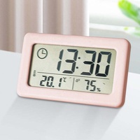 Termómetro Digital LCD de temperatura y humedad para interiores, reloj digital con pantalla LCD, multitermómetro, higrómetro