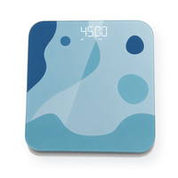 Balance connectée en verre bleu pour salle de bain, studio de fitness, usage domestique – Analyseur de composition corporelle avec écran LED numérique