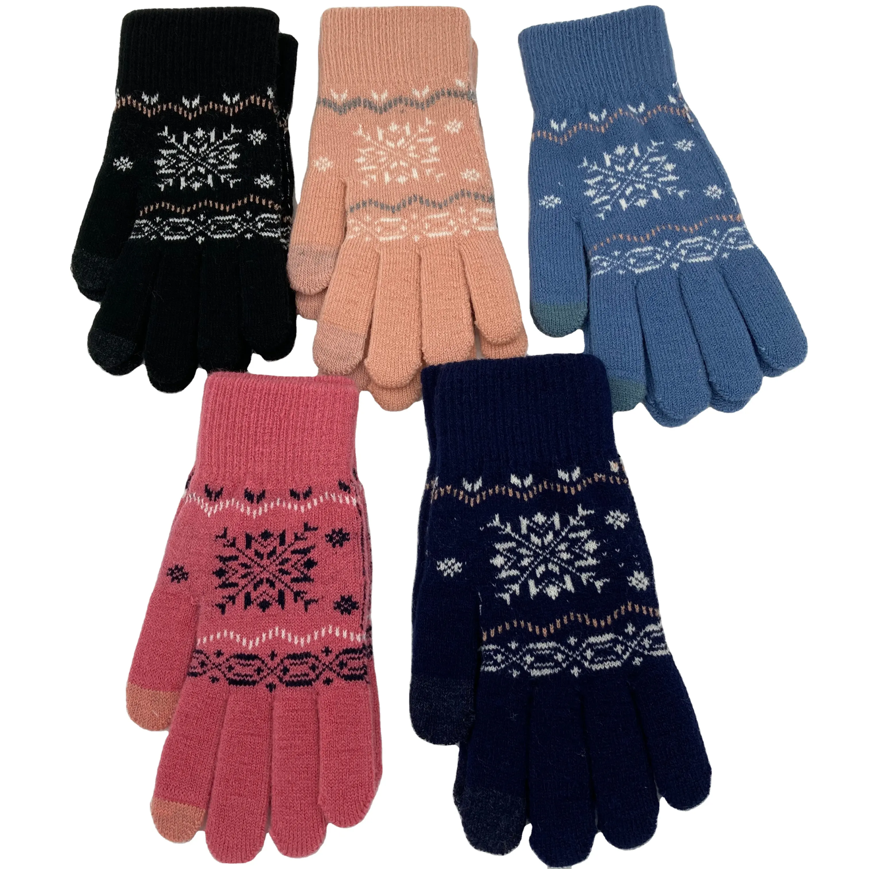 Manufaktur Großhandel Winter Hände gestrickt warme Frauen Winter handschuhe magische Gewohnheit