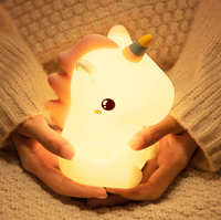 Lampe de nuit en silicone licorne rechargeable par USB, contrôle tactile RGB, lampe LED pour la chambre des enfants, pour dormir