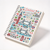 Carnet de voyage A5 personnalisé à spirale, journal avec impression artistique, support de couverture et pages intérieures personnalisables