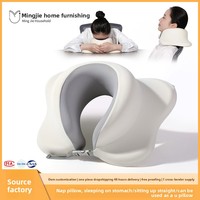 Oreiller de sieste personnalisable en mousse à mémoire de forme en U, pour le bureau, repos du midi, avec soutien du cou et motif uni