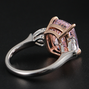 Anillo de Compromiso MaiYi Personalizado en Oro Sólido de 9K, 10K, 14K, 18K, Plata Rosa 925 con <span class=keywords><strong>Morganita</strong></span> y Diamantes - Product Image 2