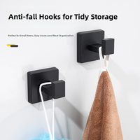 Ensemble économique d'accessoires de salle de bain en acier inoxydable 5 pièces noir mat et or brossé avec porte-serviettes pour projets hôteliers et résidentiels