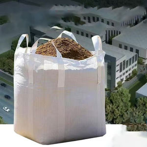 שק ג'מבו עמיד 1.5 טון 1000 ק\\\"ג FIBC עם 100% פוליפרופילן בתולי, מקדם בטיחות 5:1, תחתית שטוחה לאחסון צמנט בתפזורת וסילאז' - Product Image 4