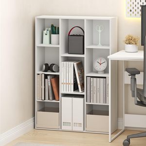 Librería Moderna Blanca SENYU con 9 Estantes, Diseño Modular para Sala de Estar, Muebles para Oficina en Casa - Product Image 3