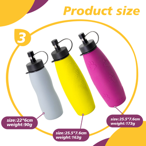 Bouteille d'eau en silicone pour animaux de compagnie de 00ml-avec buse en acier inoxydable et contrôle du débit pour grands chiens - Product Image 2
