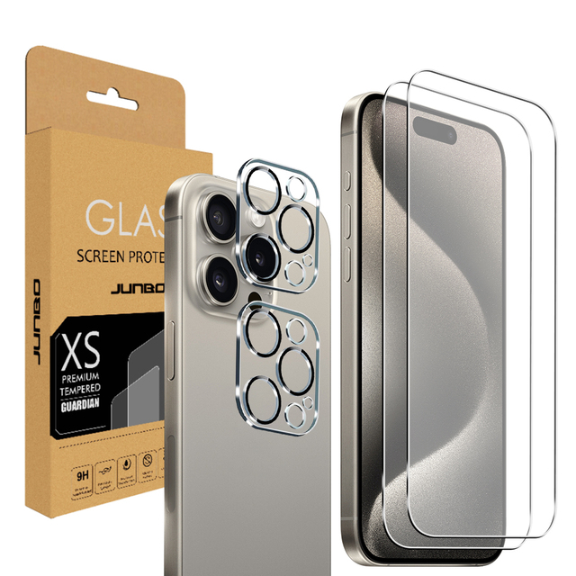 Wholesale 5 in 1 Combo clear Phone case Lens Screen Protector Phone Tempered Glass Film for iphone 14 15 16 Plus Pro Max