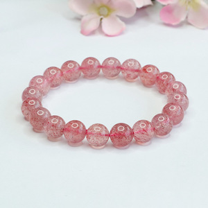 Women's 8mm Natural Transparent Strawberry Crystal <b>Bracelet</b> Crystal <b>Bracelet</b> Jewelry - Product Image 5