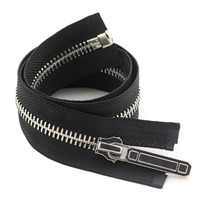 Fermetures à glissière en laiton extrémité ouverte fermeture à glissière en métal pour homme vestes Logo personnalisé sac à vêtements en laiton en aluminium fermeture éclair housse de coussin fermeture à glissière en métal