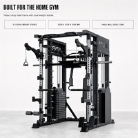 Système de musculation à domicile : Smith Machine, Entraîneur multifonctionnel, Power Rack avec double pile de poids de 90 kg pour Squat et Bench Press