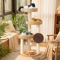 Nouvelle Arrivée Tendance : Arbre à Chat Moderne de Luxe en Bois de Haute Qualité, Facile à Assembler, Arbre à Chat et Griffoir Multicouche, Tour pour Chat
