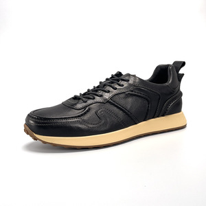 Nouvelles Chaussures de Sport Décontractées pour Hommes en Cuir Véritable et Tissu, Baskets Respirantes en Maille Anti-Choc pour la Course et la Marche - Product Image 4
