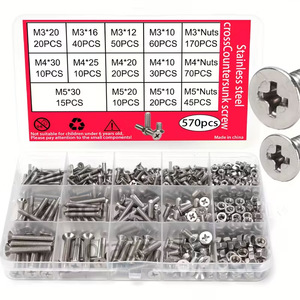 Stainless Steel Cross Countersunk Screw Kit 570pcs M3 M4 M5 Nuts Screws Set For DIY Repair - Product Image 3