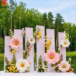 Grande Composition Florale LED Faite à la Main en Organza, Pivoine Géante, Décoration de Mariage Extérieure et Intérieure, Tissu Transparent - Product Image 1