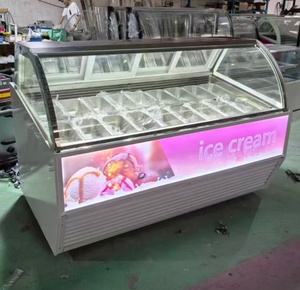 <span class=keywords><strong>Réfrigérateur</strong></span> vitrine pour glaces, sucettes glacées et pâtisseries, avec vitre incurvée ventilée, prix d'usine - Product Image 3