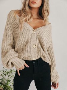 Cardigan ample en acrylique tricoté épais pour <span class=keywords><strong>femme</strong></span>, doublé laine, ouvert sur le devant, à manches longues et boutonnage, coupe courte, avec possibilité de personnalisation - Product Image 5