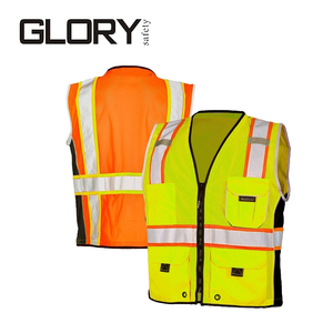 Hi VIS 100 Polyester bảo hộ lao động thoáng khí huỳnh quang lưới phản quang an toàn quần áo <span class=keywords><strong>ANSI</strong></span> lớp <span class=keywords><strong>2</strong></span> Hi VIS an toàn vest với dây kéo - Product Image 1