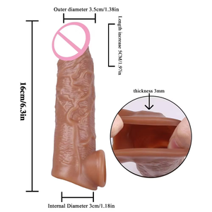 Reusable Washable <strong>Skyn</strong> Condoms 6 Inch Delay Ejaculating Penis Enlargement Dragon Silicone Condom for Man Timing Sex Toy - Product Image 5