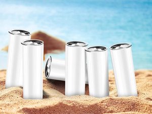 Groothandel Rechte Blanco Sublimatie Tuimelaars Met Deksels En Stro Koffie Sublimatie Mok Cup Metal Skinny Voor Afdrukken 20 Oz - Product Image 2