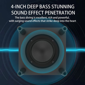 Sistema de barra de sonido para fiestas de 45W, subwoofer incorporado, efectos de luz RGB, micrófonos inalámbricos duales para karaoke en casa y noches de cine, 1 unidad - Product Image 3