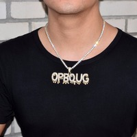 Collier Pendentif Personnalisé avec Initiale en Zircon Cubique Pavé (a B c d E f g h I g k l m n O P Q R s t U v w X Y Z) – Nom Personnalisé