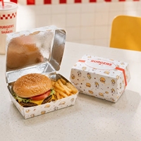 Caja para Hamburguesas con Forro de Papel Aluminio, Logotipo Personalizado, Envase Desechable para Hamburguesas, Mantiene la Comida Caliente, Resistente a la Grasa, Contenedor para Llevar
