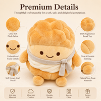XDT Mignonne Peluche AI en forme de Pain, Rembourrée en Coton PP et Polyester, Poupée en Peluche de Dessin Animé, 11-30cm, Unisexe, pour Enfants, Sacs de Fête, Boîte Cadeau