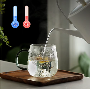 Snowy Mountain Shaped Elegant High Boro silicate Glass Cup mit 3D-Schneeflockenmustern zum Trinken - Product Image 4