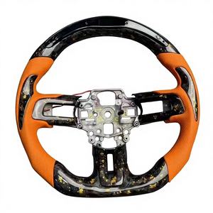 Volant sport en fibre de carbone à fond plat avec écran LED personnalisé pour Ford Mustang 2015 2016 2017 2018 2019 2020 2021 <span class=keywords><strong>2022</strong></span> - Product Image 2