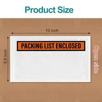 Pochettes transparentes personnalisables avec logo pour listes de colisage, étuis adhésifs pour étiquettes d'expédition