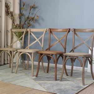 Chaise de salle à manger en bois massif avec dossier en X et structure en bois pour mariages, événements, salons, appartements, ateliers - Prix de gros - Product Image 5