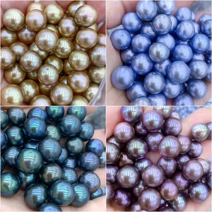 Perlas de Agua Dulce Naturales Redondas de 11-13mm, Coloridas y Lisas, de Buena Calidad con Gran Descuento, Muses Jewels - Product Image 2