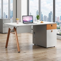 Poste de travail de bureau individuel moderne en bois avec cloison de séparation, ensemble de mobilier de direction de luxe pour employés