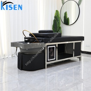 Fauteuil-lit de coiffure Kisen avec thérapie crânienne, idéal pour les salons de coiffure, design confortable et imperméable - Product Image 3