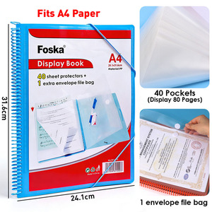 Entrega Puntual, Material Plástico Resistente al Agua, 40 Carpetas con Bolsillos para Documentos, con Encuadernación en Espiral, se Mantiene Abierta y se Pliega Plano - Product Image 2