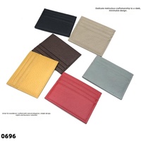 Porte-cartes en cuir PU ultra fin et minimaliste, étui à cartes de crédit symétrique multi-fentes, portefeuille en cuir végétalien, vente en gros