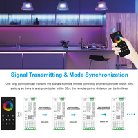 C206Z 4 Zone MESH Remote Group Sync Tuya Zigbee 5 en 1 Controlador inteligente Cambio de color Música Decoración RGBWC Controlador de luz Led