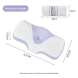 Oreiller cervical en mousse à mémoire de forme avec noyau à rebond lent, forme rectangulaire, modèle de sommeil sain - Product Image 6
