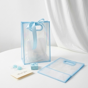 Sac fourre-tout carré <span class=keywords><strong>transparent</strong></span> en PE avec impression décalée, fabriqué en Chine, sac cadeau en plastique étanche pour emballage de cadeaux - Product Image 3