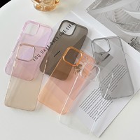 Venta al por mayor de fundas de teléfono de material de PC transparente personalizable minimalista diseño ultrafino para iPhone 15 16 17 Pro Max de alta calidad