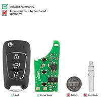 Clé télécommande universelle KEYDIY KD B04-3 à 3 boutons pour Hyundai KIA, lot de 5