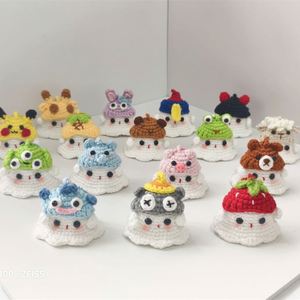 Porte-clés fantôme tricoté pour Halloween - Cadeau fait main au crochet pour couples, pendentif de voiture et breloque de sac, décoration mignonne et effrayante - Product Image 1