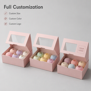 Boîte en carton rigide imperméable personnalisée avec doublure en mousse, finition mate rose clair, couvercle à rabat pour bombes de bain, coffrets cadeaux de soins de la peau - Product Image 5