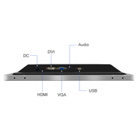 Monitor LCD Industrial de 12 pulgadas, 1024*768, VGA, AV, BNC, pantalla no táctil, marco de aluminio montado en la pared, OEM, ODM para uso en escritorio
